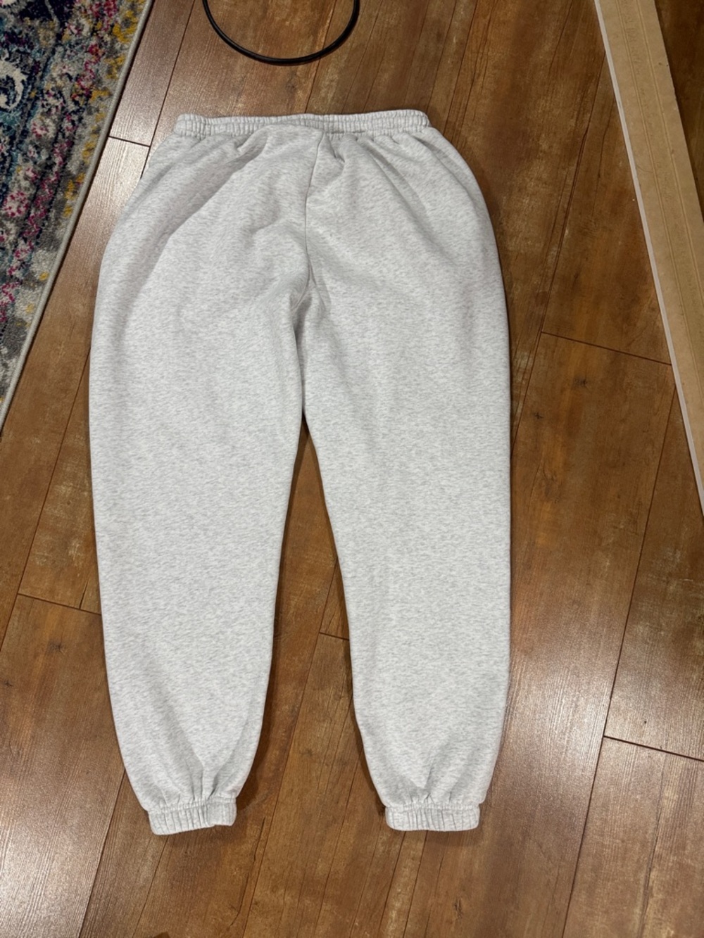 White Fox Boutique Light Heather Gray Joggers with Blue Logo - Picture 4 of 5